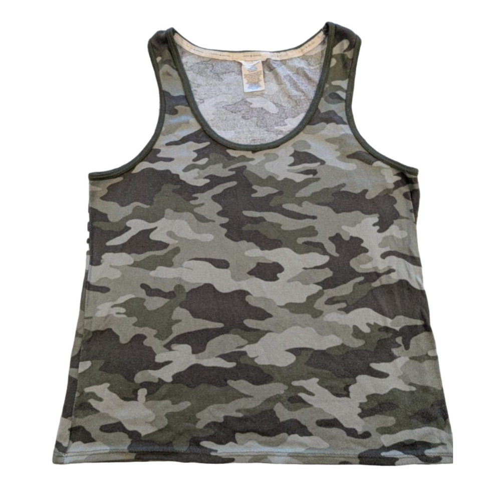 Women's Lucky Brand Camo Tank Top M Green Gray